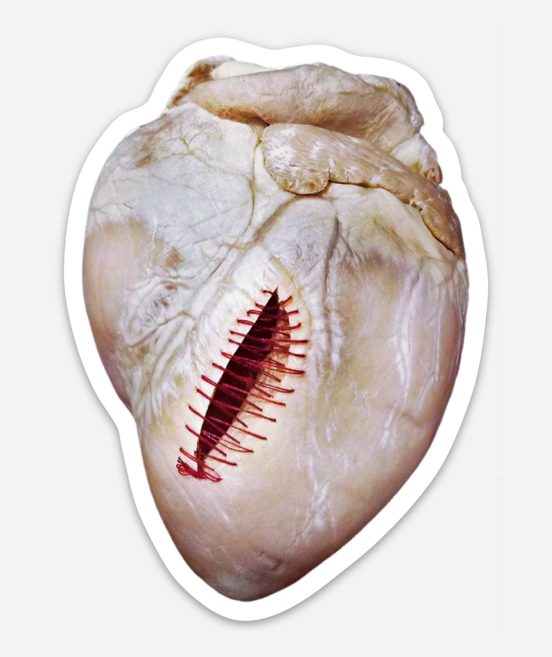Stitched Heart Vinyl Sticker